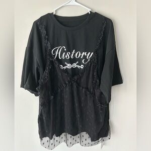 Black Graphic Women's Top